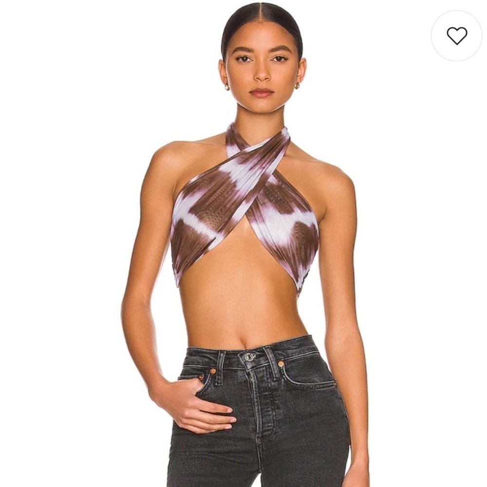 BY. DYLN Minx Top in Mauve Tie Dye